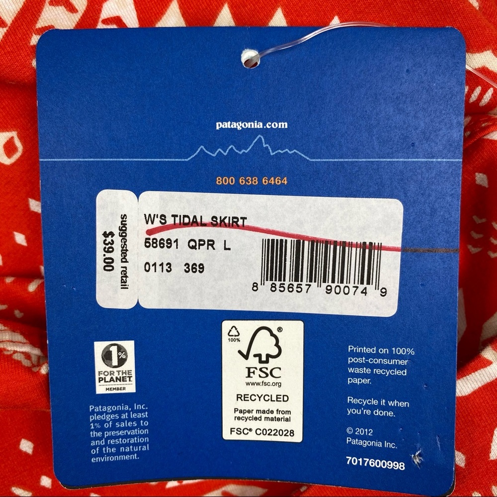 Patagonia Tidal Skirt Orange - Picture 5 of 6
